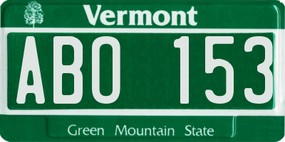 VT license plate ABO153