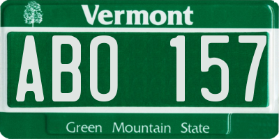 VT license plate ABO157