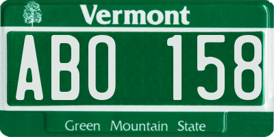 VT license plate ABO158