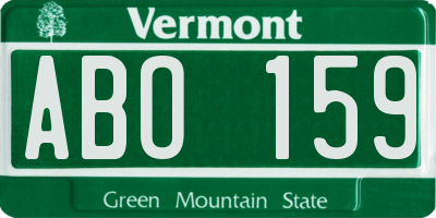 VT license plate ABO159