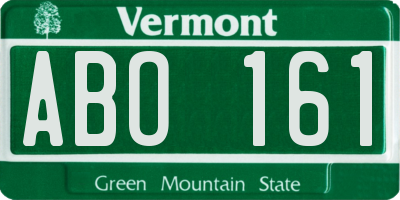 VT license plate ABO161