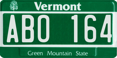 VT license plate ABO164