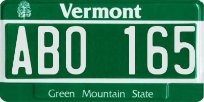 VT license plate ABO165