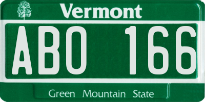 VT license plate ABO166