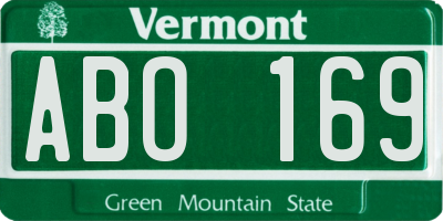 VT license plate ABO169