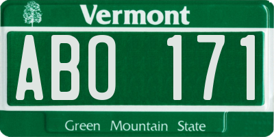 VT license plate ABO171