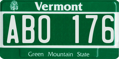 VT license plate ABO176