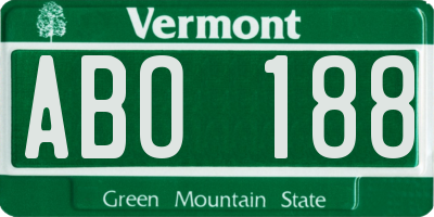 VT license plate ABO188