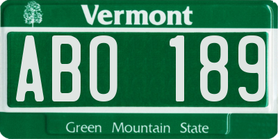 VT license plate ABO189