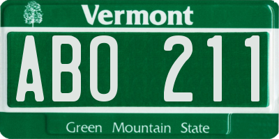 VT license plate ABO211