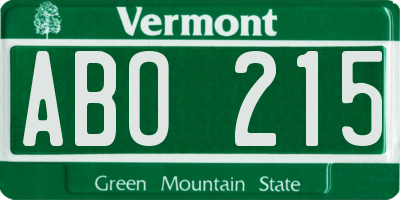 VT license plate ABO215