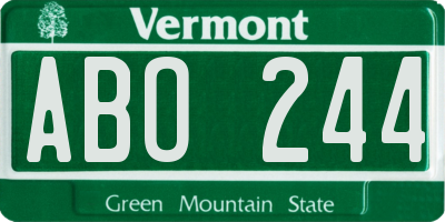 VT license plate ABO244