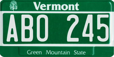 VT license plate ABO245