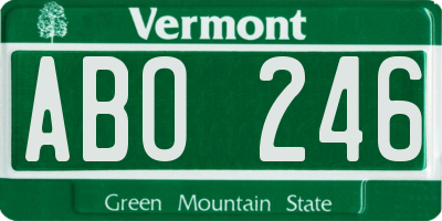 VT license plate ABO246