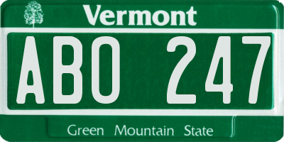 VT license plate ABO247