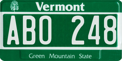 VT license plate ABO248