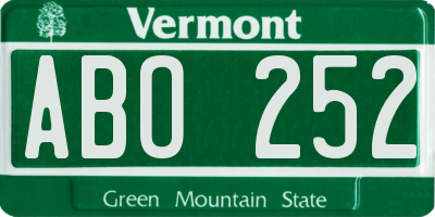 VT license plate ABO252