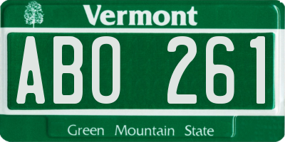 VT license plate ABO261