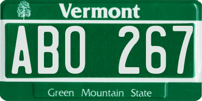 VT license plate ABO267