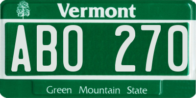 VT license plate ABO270