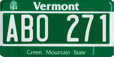 VT license plate ABO271