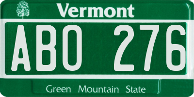 VT license plate ABO276