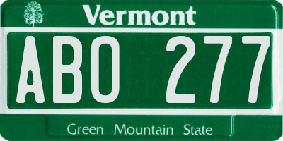 VT license plate ABO277