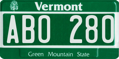 VT license plate ABO280