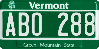 VT license plate ABO288