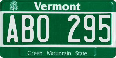 VT license plate ABO295