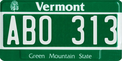 VT license plate ABO313