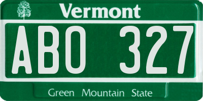 VT license plate ABO327