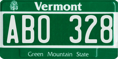 VT license plate ABO328