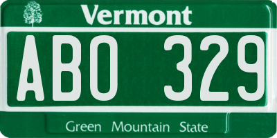 VT license plate ABO329