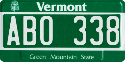 VT license plate ABO338