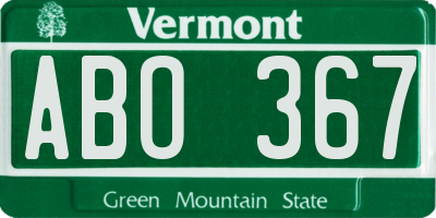 VT license plate ABO367