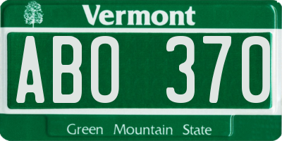 VT license plate ABO370