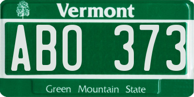 VT license plate ABO373