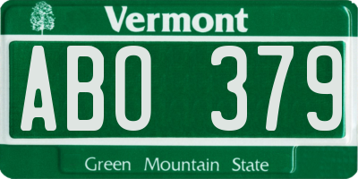 VT license plate ABO379