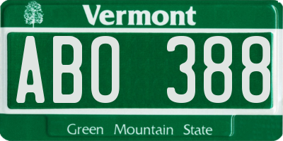 VT license plate ABO388