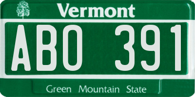 VT license plate ABO391