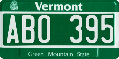 VT license plate ABO395