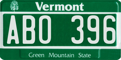 VT license plate ABO396