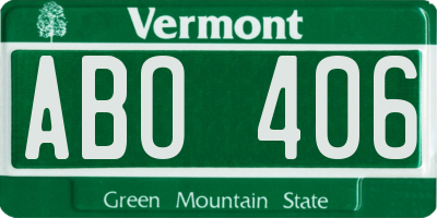 VT license plate ABO406