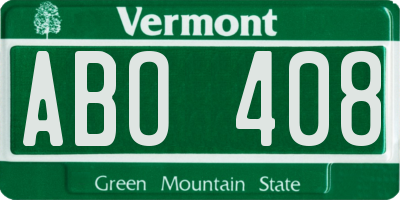 VT license plate ABO408