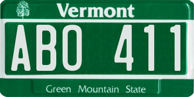 VT license plate ABO411