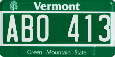 VT license plate ABO413