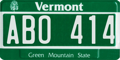 VT license plate ABO414