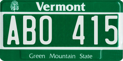 VT license plate ABO415