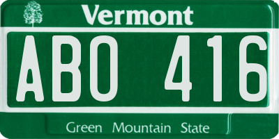 VT license plate ABO416